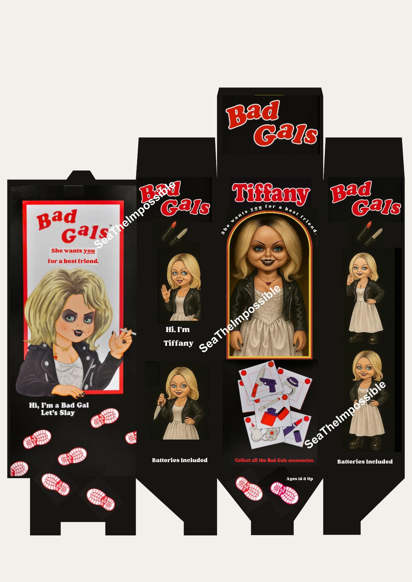 Tiffany Bride of Chucky Box, Bad Gals Box, Cutting Files, PNG, PDF