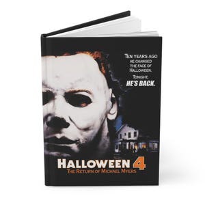 Halloween 4 The Return of Michael Myers Notebook, Spooky Gift for Horror Fans, Halloween Decor, Movie Memorabilia, Writing Journal, VHS, DVD