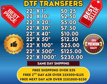 Custom Gang Sheet, DTF Transfers, Direct to Film Print, Heat Press Hot Peel Transfer