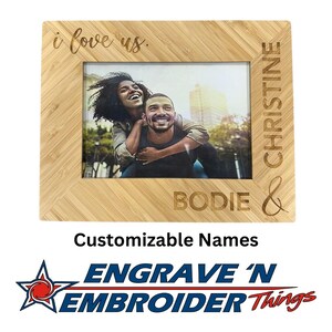 竹製カスタム彫刻額縁 - 感傷的なギフト 5x7