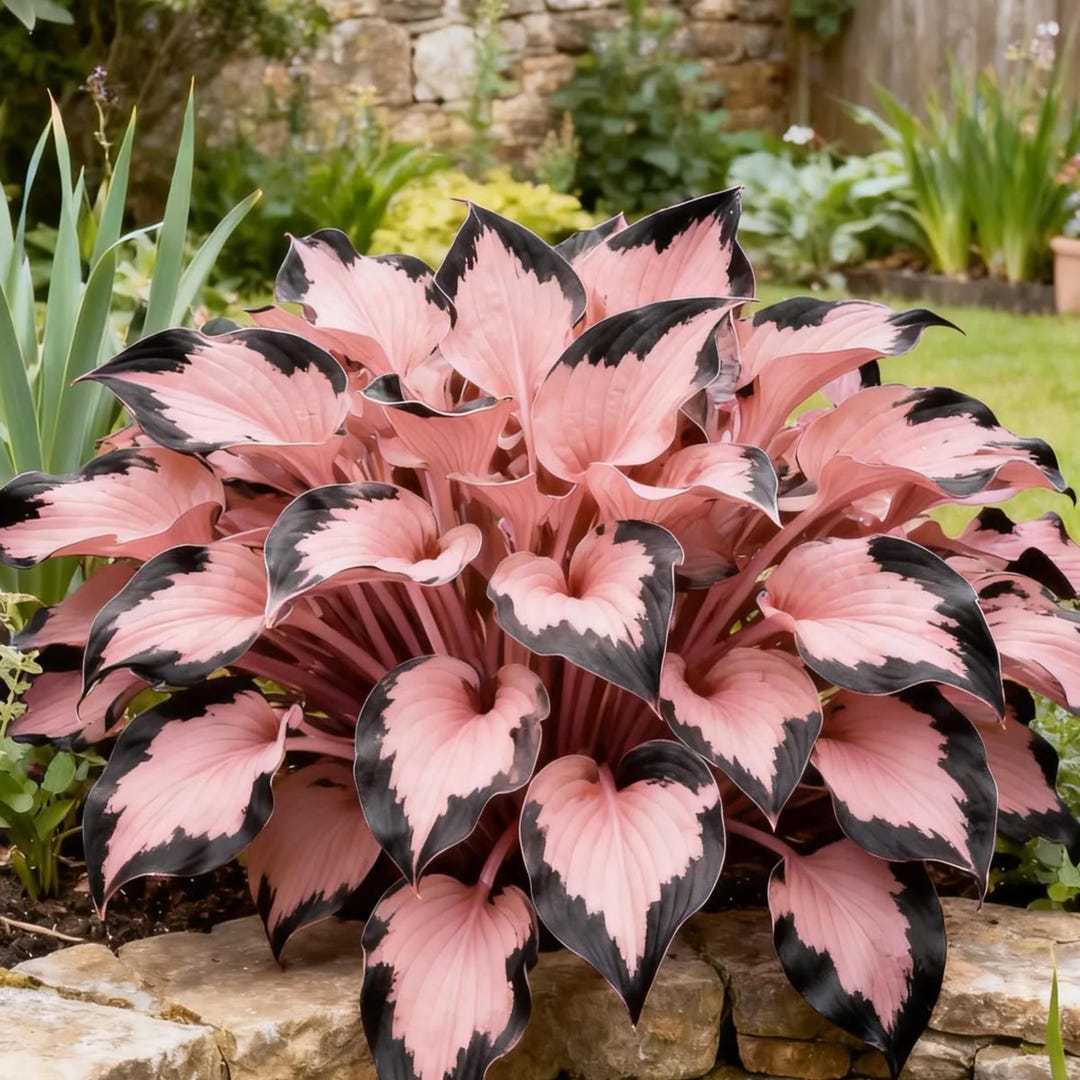 Pretty In Pink Hosta Pink & Black Hosta Seeds – Rare Heart-shaped Perennial Foliage - Etsy
