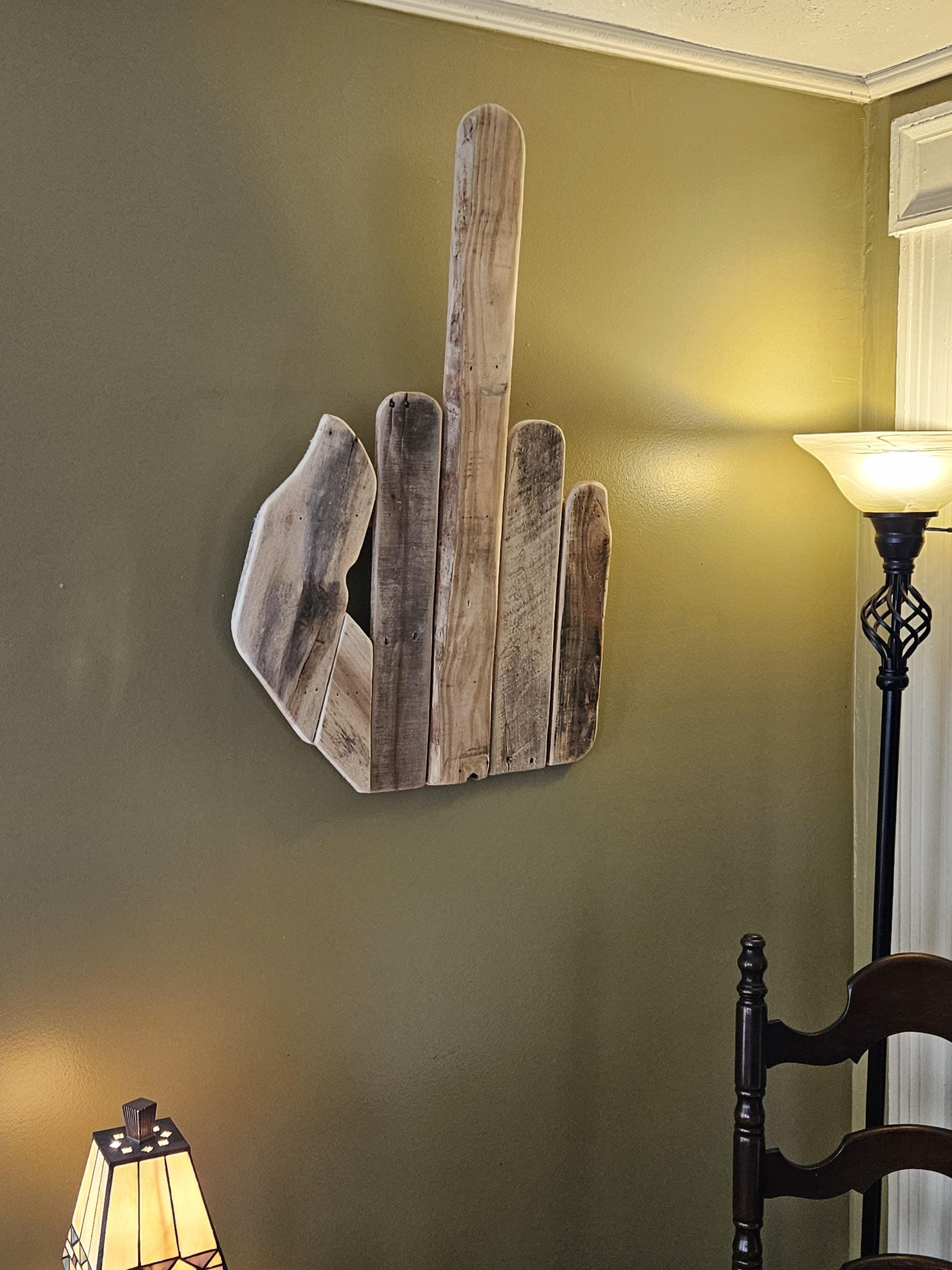 The Middle Finger. Hand Made Wall Art. Crafted From Reclaimed Pallet ...