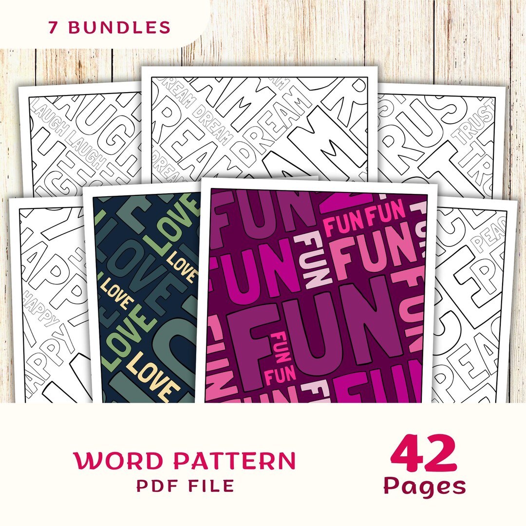 42 Sweet and Easy Word Patterns Coloring Pages, Reapeting Pattern ...