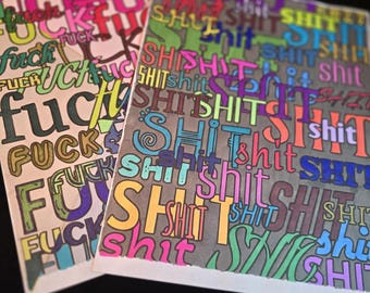 Swear Word Coloring Pages for Adults: Stress Relief (Digital Download)