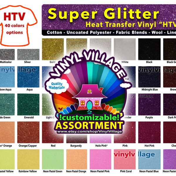 5 sheet 12"x20"  Super Glitter Heat Press thermal transfer vinyl, T- Shirt Vinyl,   for  crafts or sign cutters