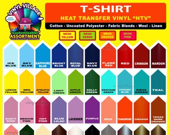 2 roll 12" Heat transfer vinyl thermal press T- Shirt film, crafts or sign cutter, HTV HPV NEONS  Vinyl Village