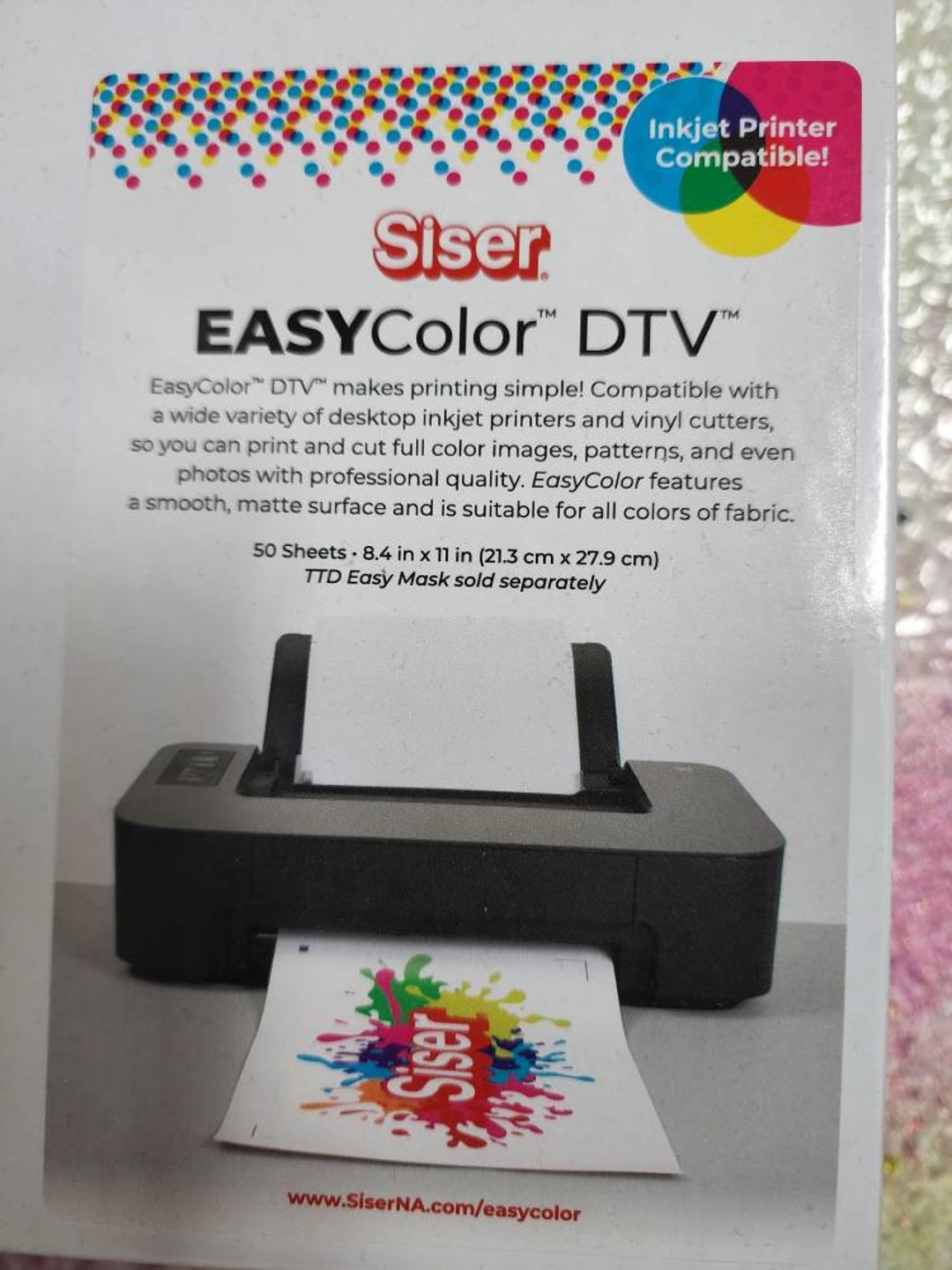 Siser DTV Direct to Vinyl 8.4x11 Sheets. HTV for Regular Inkjet Printer 10  Sheets 