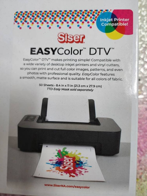 Siser DTV Direct to Vinyl 8.4x11 sheets. HTV for regular inkjet printer  10 sheets