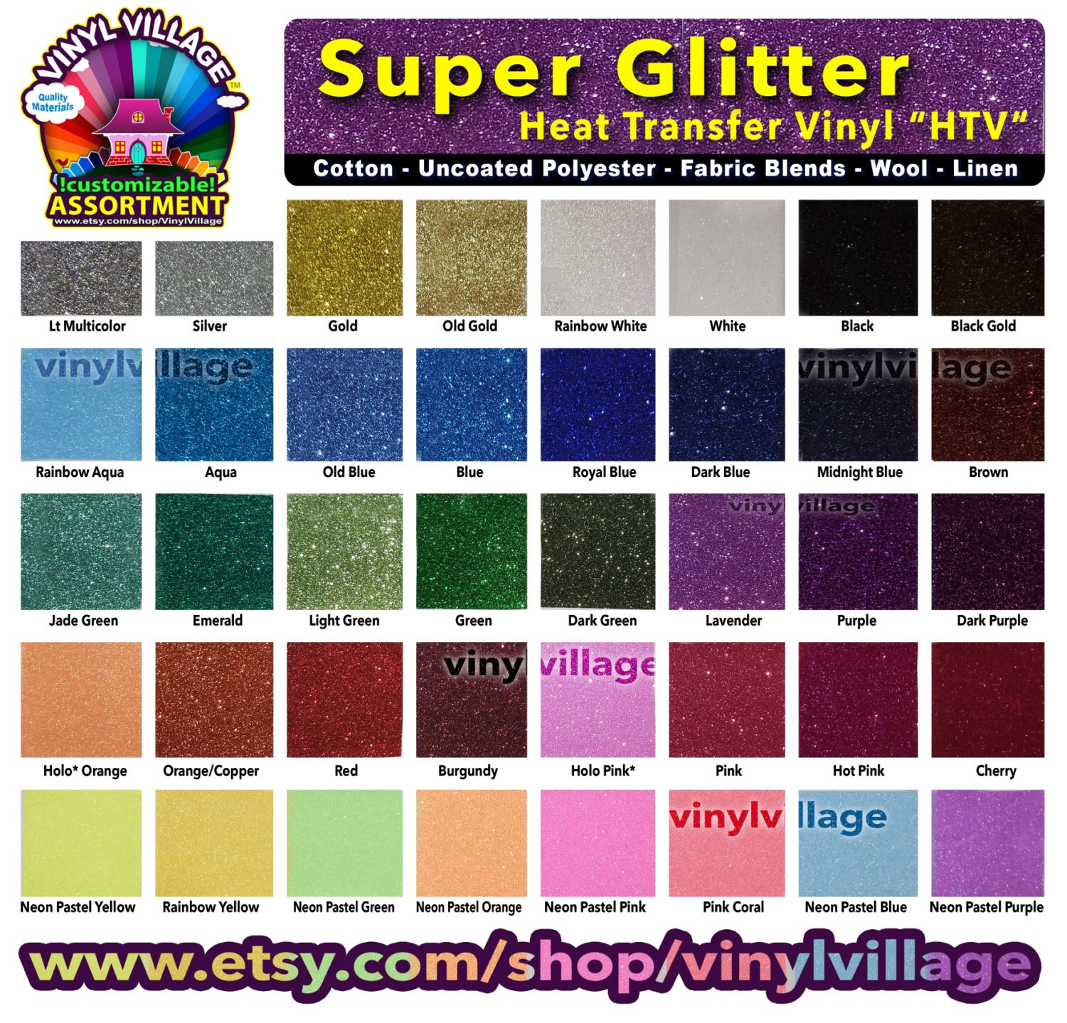 Siser Glitter Heat Transfer Vinyl: Neon Pink , 11.8 x 36 Inches