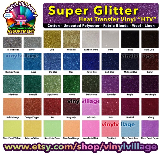 Glitter HTV Vinyl, Glitter Heat Transfer Vinyl, Glitter HTV by the