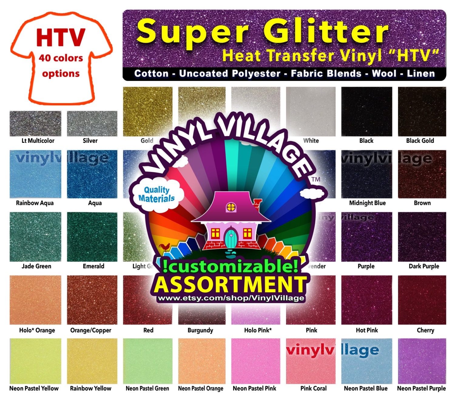 Glitter HTV 12″ x5 Foot Sale