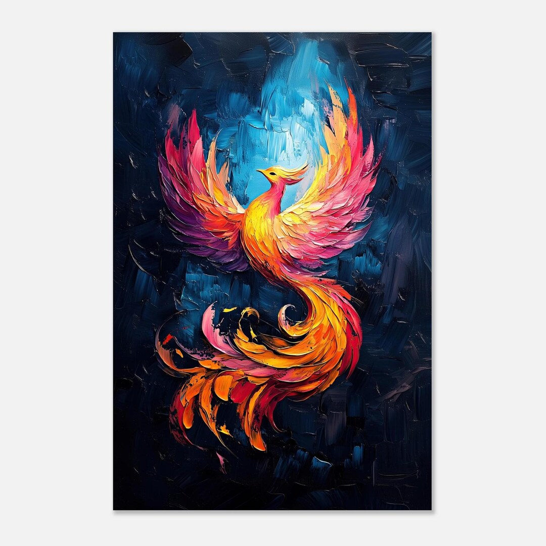 Phoenix Poster - Abstract Fantasy Wall Art - Rainbow Colors (8x12 ...