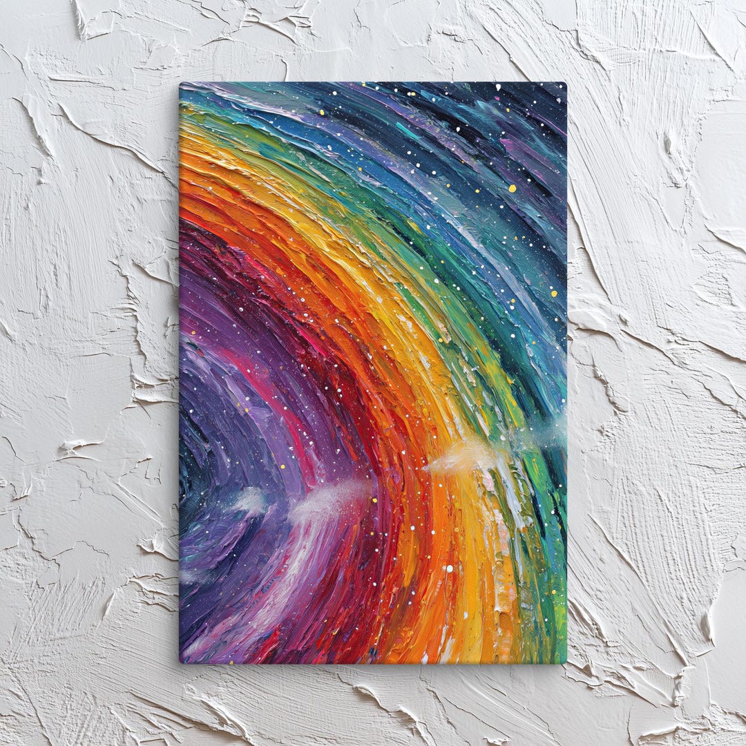 Abstract Rainbow Galaxy Wall Art - 24x36 Canvas Print - “cosmic Wonder ...