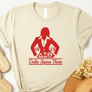 Delta Sigma Theta Shirt, DST Paraphernalia T-shirt, Red White Sorority Apparel, Delta Sigma Theta Gifts, Founders Day Tee, Sorority Tee
