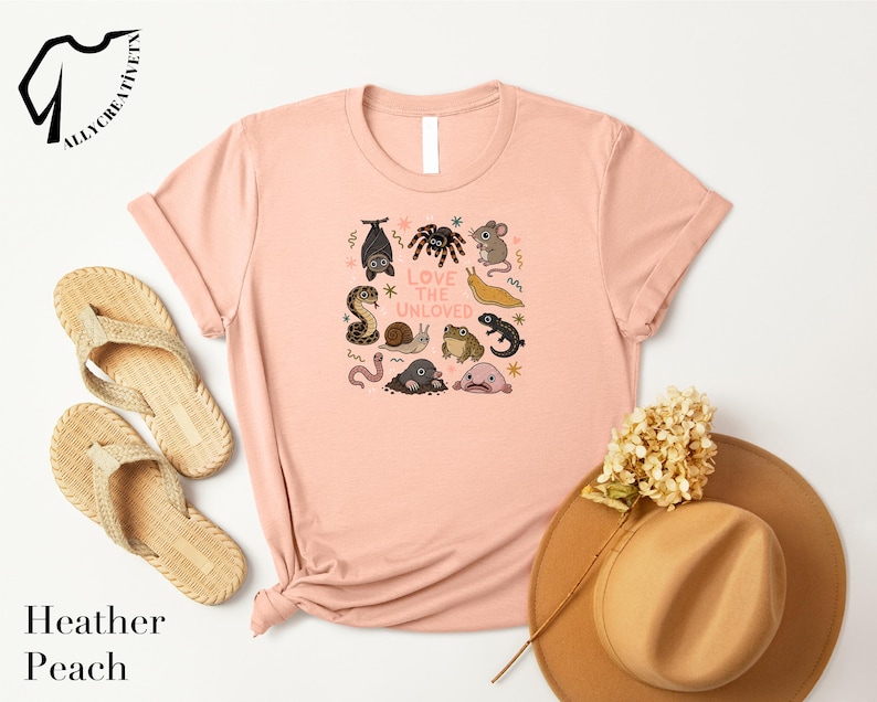 Love The Unloved T-Shirt, Cute Weird Animal Tee, Creepy Critter Shirt, Science Nerd Top, Animal Lover Graphic T-Shirt image 5