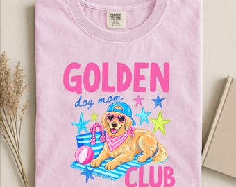 Golden Dog Mom Club Shirt, Dog Lover Gift, Retriever Dog Sweatshirt, Cute Dog Sweater, Pet Parent Gift, Comfort Colors T-Shirt
