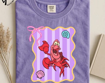 Coquette Crab T-Shirt, Beach Vacation Tee, Cute Coastal Shirt, Ocean Lover Top, Summer Graphic T-Shirt