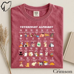 Veterinary Alphabet T Shirt, Funny Vet Tee Animal Lover Shirt, Vet Tech Gift, Cute Vet Humor Sweater, Veterinary Student Top