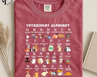 Veterinary Alphabet T Shirt, Funny Vet Tee Animal Lover Shirt, Vet Tech Gift, Cute Vet Humor Sweater, Veterinary Student Top