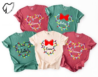 Custom Disney Vacation Trip Shirts, Christmas Disneyland Custom Shirt, Custom Christmas Disney Family Tees, Custom Family Christmas T-Shirts