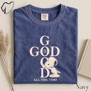 God Is Good Christian Shirt, Cute Dog Hug Faith Tee, Inspirational Bible Verse Graphic, Religious Comfort Colors Praise T Shirt