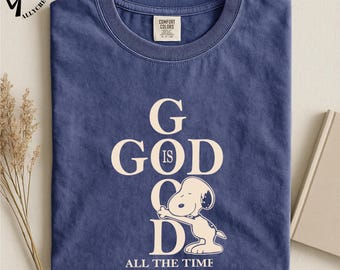 God Is Good Christian Shirt, Cute Dog Hug Faith Tee, Inspirational Bible Verse Graphic, Religious Comfort Colors Praise T Shirt