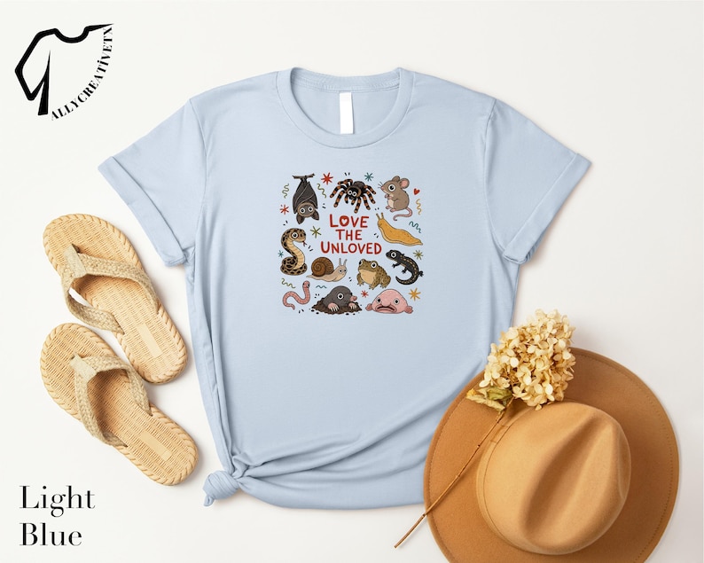Love The Unloved T-Shirt, Cute Weird Animal Tee, Creepy Critter Shirt, Science Nerd Top, Animal Lover Graphic T-Shirt image 4