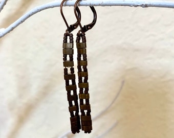 Tila Seed bead Earrings Bronze