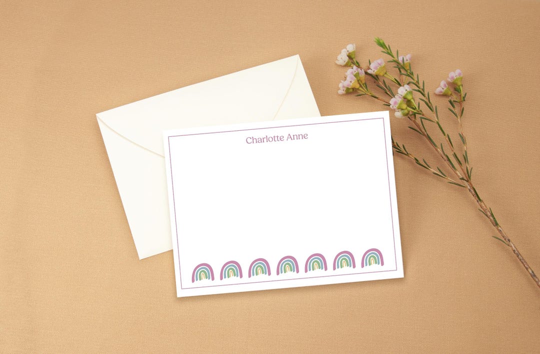 Rainbow Personalized Notecards: Custom Stationery Gift - Etsy