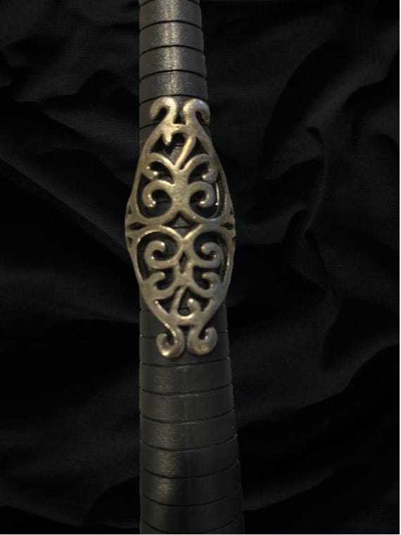 SILVER SCROLL RING -- Oversized, Goth, Vintage - image 4
