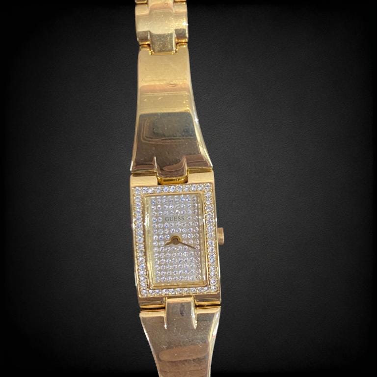 GUESS -- Analog Watch, Gold-toned With Faux Diamonds on Face  display picture 1