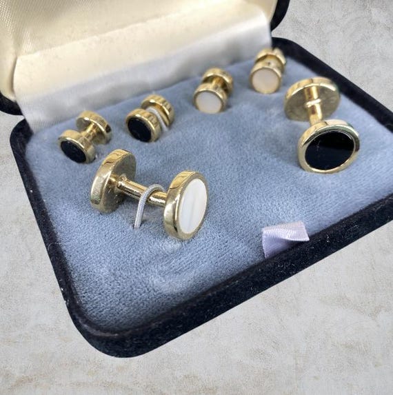 NEIMAN MARCUS -- Cuff Links & Tuxedo Studs, Gold … - image 5