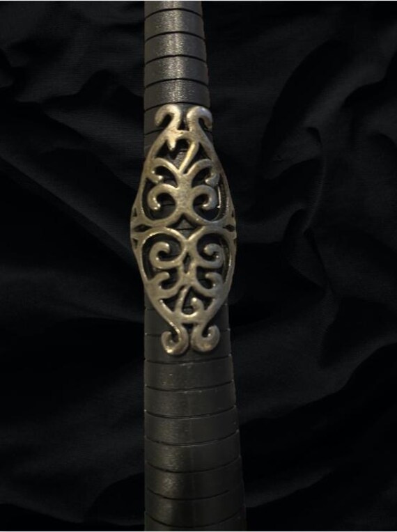 SILVER SCROLL RING -- Oversized, Goth, Vintage - image 5