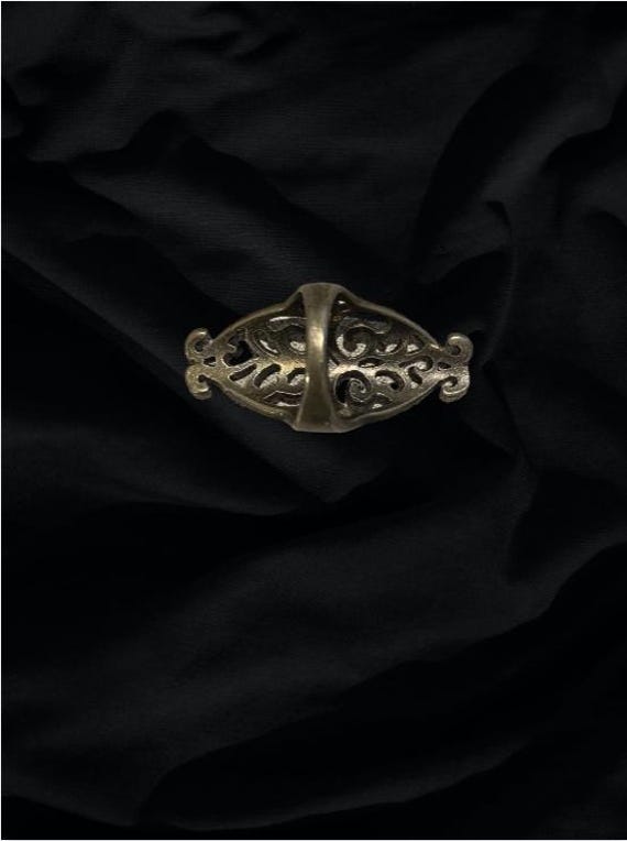 SILVER SCROLL RING -- Oversized, Goth, Vintage - image 7