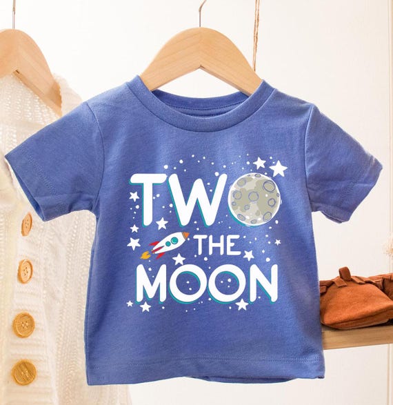 Two The Moon Toddler Shirt, Boho Natural Toddler & Youth Tee, Second Birthday Boy T-Shirt