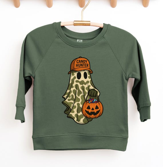 Kids Halloween Ghost Sweatshirt: Camo Candy Hunter Shirt Canada
