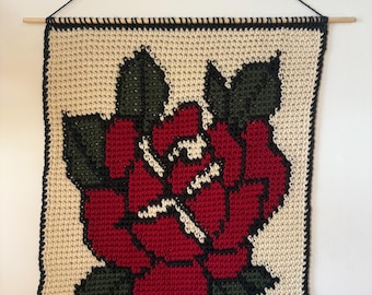 Rose Tattoo Tapestry Crochet Pattern (PDF PATTERN ONLY)