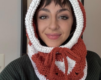 Granny Square Balaclava/Hood - crocheted unisex winter hat