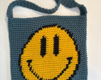 Crochet Smiley Tote (Customizable)