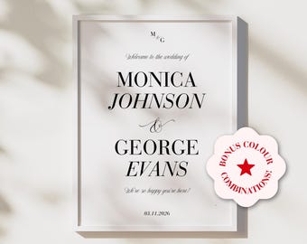 Timeless Wedding Welcome Sign Template Elegant Welcome Sign Welcome to the Wedding of Customisable Whimsical Welcome Wedding Template