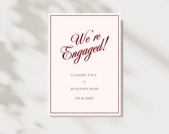 We're Engaged Sign Template, Engagement Party Sign Template, Printable Engagement Welcome Sign Editable, Colourful Engagement Party Signage