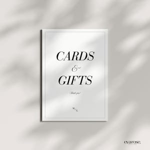 Customizable Wedding Cards and Gifts Sign: Modern Printable Decor (Digital Download)