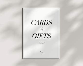 Customizable Wedding Cards and Gifts Sign: Modern Printable Decor (Digital Download)