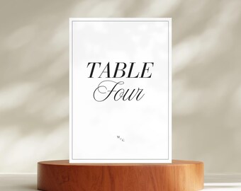 Modern Wedding Table Numbers Template: Elegant Printable Sign (Canva Editable, Digital Download)