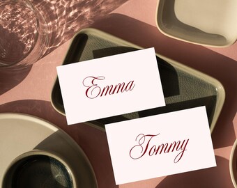 Elegant Wedding Place Cards Template: Editable Canva Design (Digital Download)