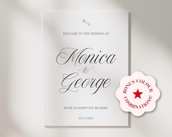 Modern Wedding Welcome Sign Template Printable Wedding Welcome Sign Editable on Canva Custom Wedding Signage Template Trending