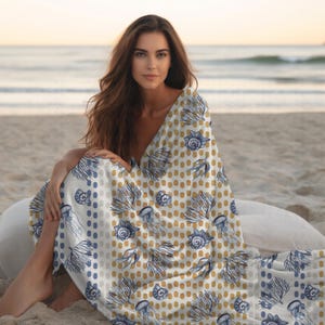 Coastal Plush Throw Blanket: Nautical Beach House Decor