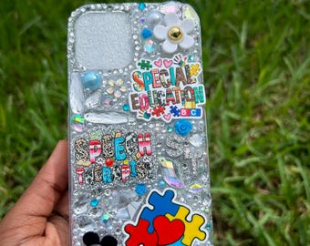 Handmade Bling Resin Phone Case: Therapist Gift