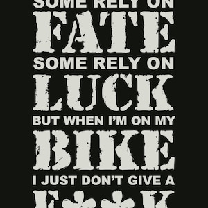 Fate And Luck– Motorcycle Poster, Biker Wall Art, Garage Decor, Man Cave Print, Vintage Style Motorcycle Art