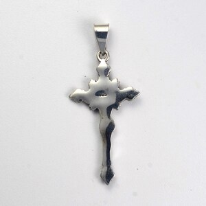 sterling silver INRI Crucifix cross with patina finish image 9